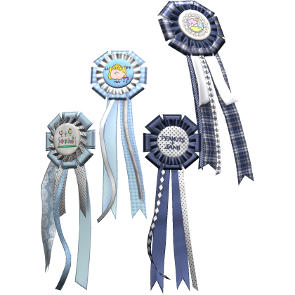 Blue Harajuku Ribbon Rosettes