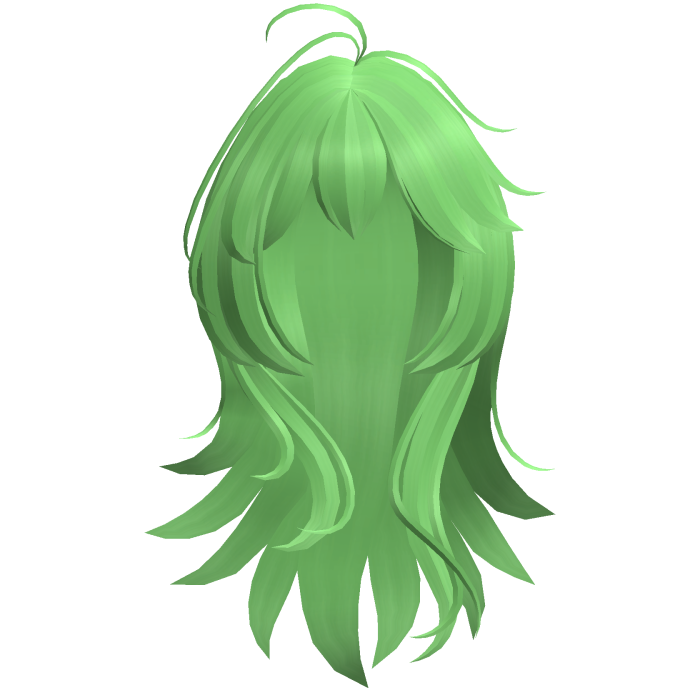 Anime Long Layered Hair w/ Wispy Bangs (Green)