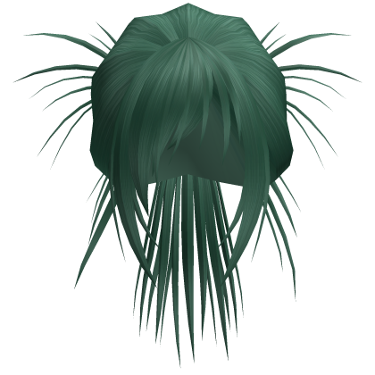 Anime Spiky High Bun w/ Side Bangs (Green)