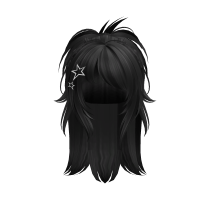 Messy Black Hair Bangs w Hairclips