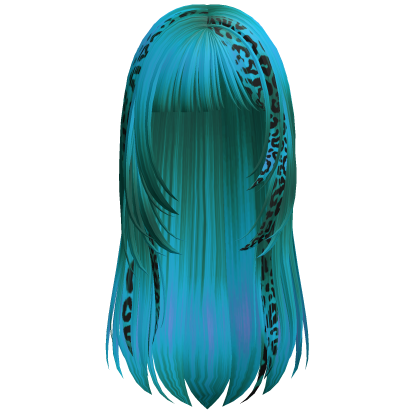 gyaru leopard print butterfly cut (cobalt teal)