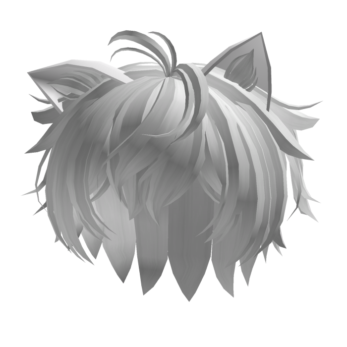 white messy catboy hair