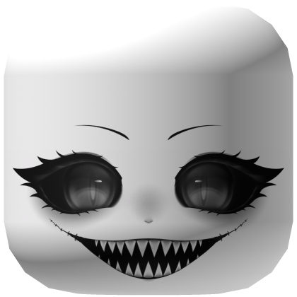 Halloween Evil Smiling Black Cat Jester Face