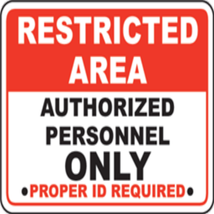 Restricted Area sign Roblox decal
