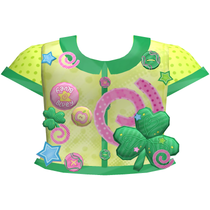 Cute Kawaii Decora Pink Green Clover Charm Shirt thumbnail