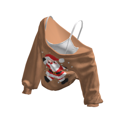 Santa Cozy Baggy Christmas Sweater Brown