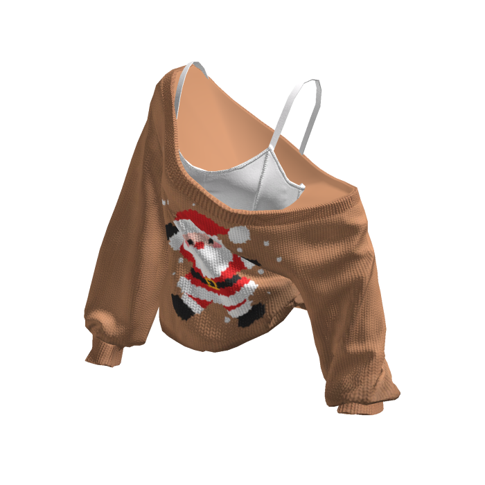 Santa Cozy Baggy Christmas Sweater Brown