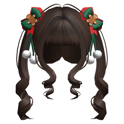 Christmas Bow Brown Y2K Pigtails Roblox item