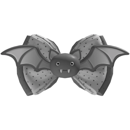Shiny White Silver Bat Bow