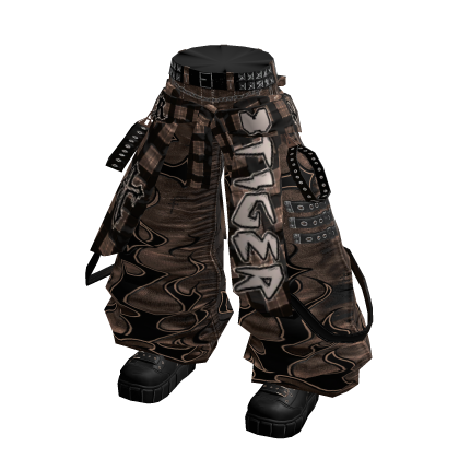 Brown Cyber Baggy Jeans & Flannel
