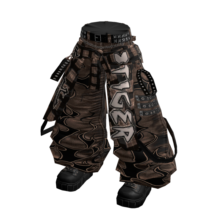 Brown Cyber Baggy Jeans & Flannel