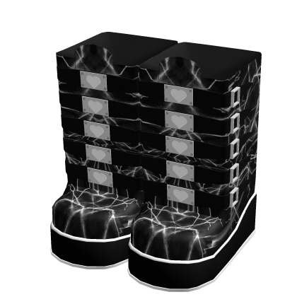 Silver Lightning High Thigh Boots