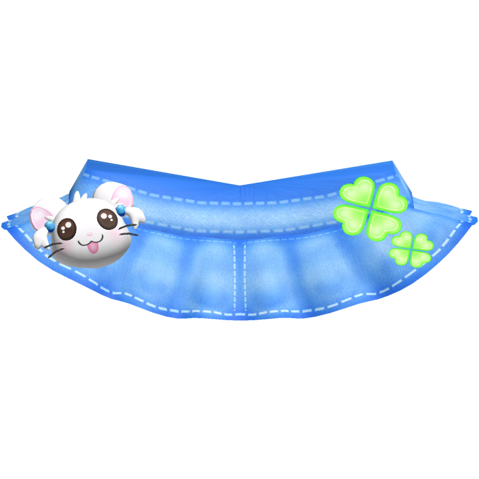 🍀 kawaii denim bijou hamster clover skirt