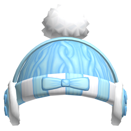Cute Cozy Winter Beanie w Ear Muffs in Blue