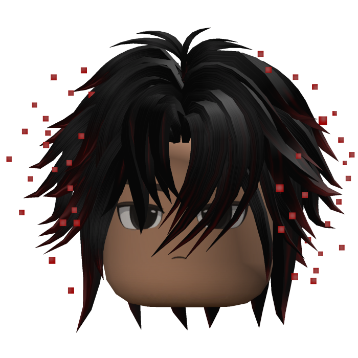 Layered Anime Hair w/ Sparkles (Black)