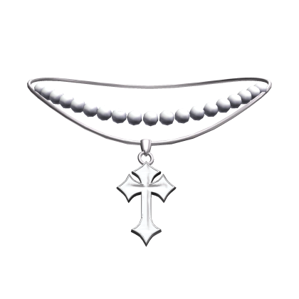 Silver Cross + Pearls Necklace