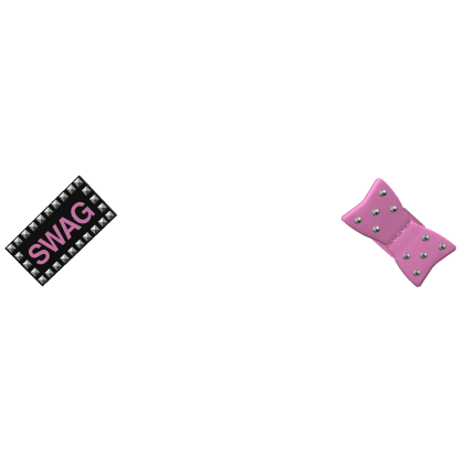 alt studded swag hair ties in pink & black Roblox item