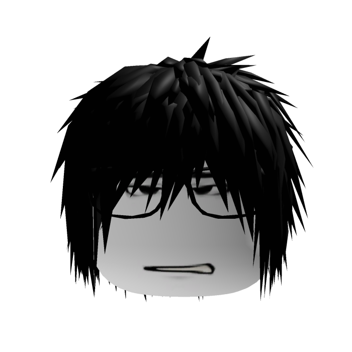 Vkei Moe Black Hair With Glasses Tired Eye Emo Y2k