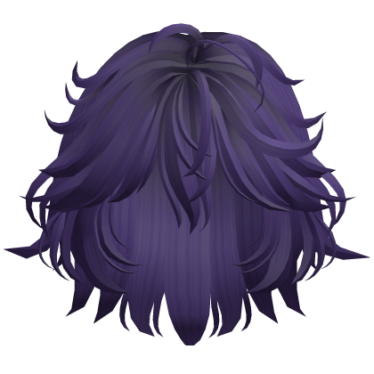 Fluffy Tousled Bob Hair - Purple