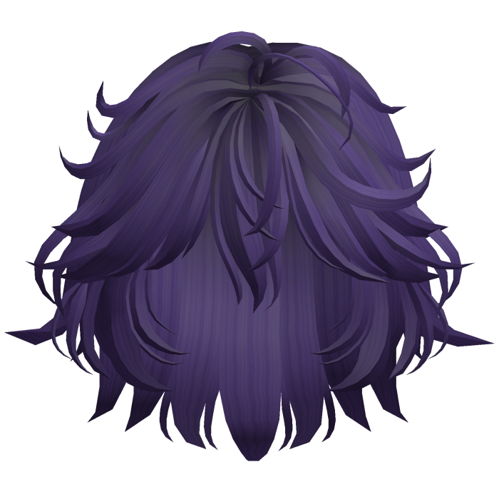 Fluffy Tousled Bob Hair - Purple