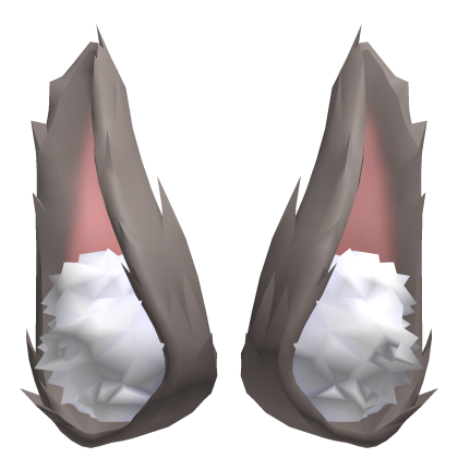 Fluffy Ash Grey Fox Ears