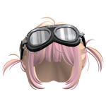 Two-Tone Pigtails w/ Y2K Punk Goggles Pink Blonde