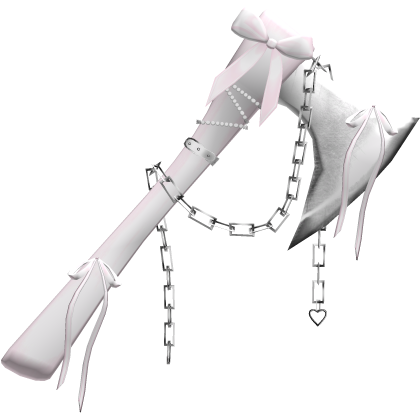 Goth Ribbon Chained Axe In Pink
