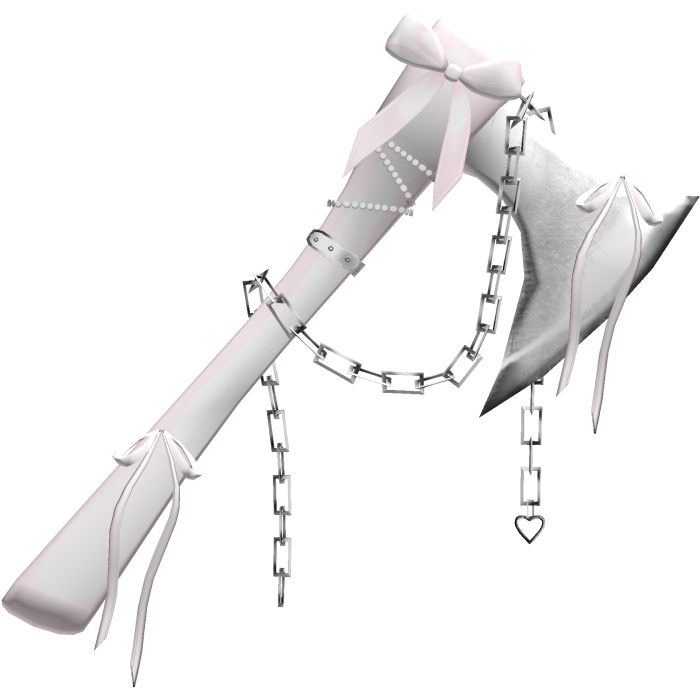 Goth Ribbon Chained Axe In Pink