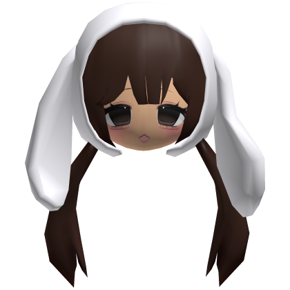 Low Poly Cute Moe Bunny Hood Pigtails Combo
