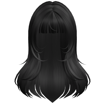 Black Wispy Wavy Anime Hair w/ Bangs Roblox item