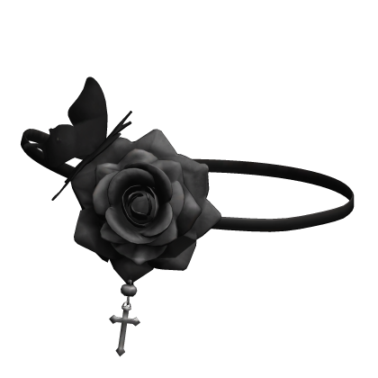 Black Gothic Rose Headband