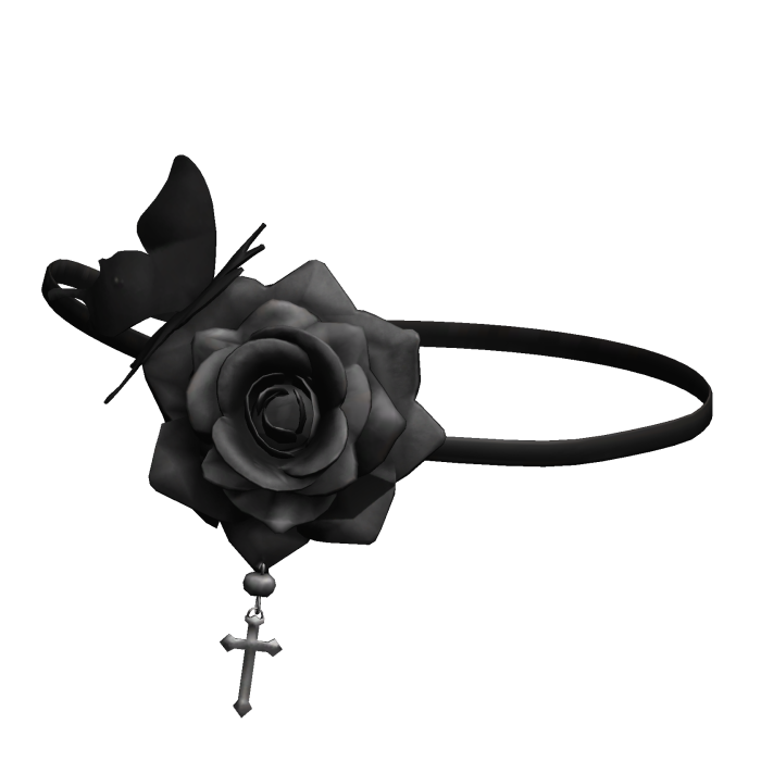 Black Gothic Rose Headband