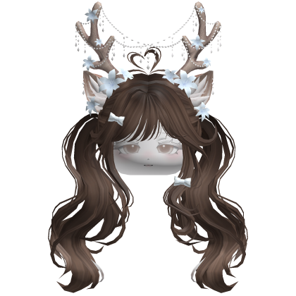 Ethereal Christmas Fairy Fawn Pigtails w/ Antlers