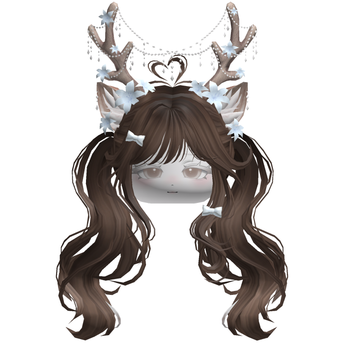 Ethereal Christmas Fairy Fawn Pigtails w/ Antlers