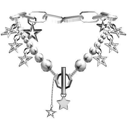 Y2k Chained Star Necklace (White) thumbnail