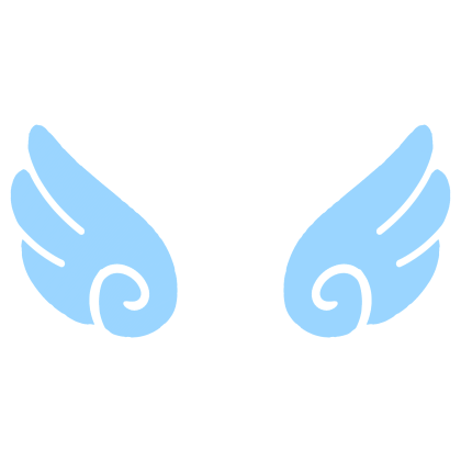♡ Cute Glowing Swirly Angel Wings in Blue