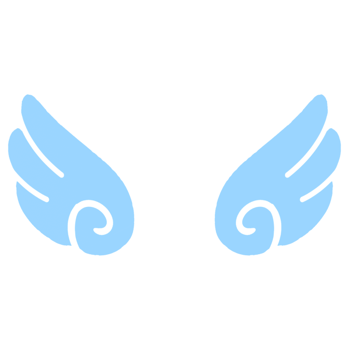 ♡ Cute Glowing Swirly Angel Wings in Blue