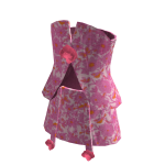 Two pieces pink floral top and skirt