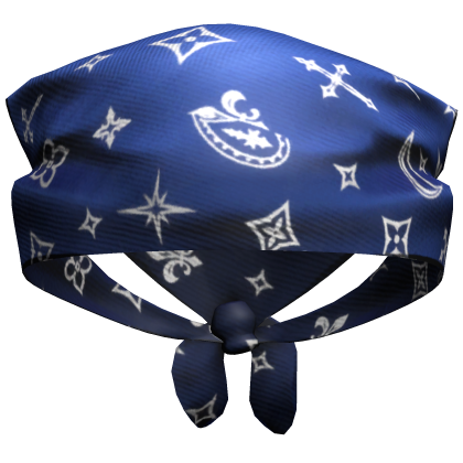 blue oversized distressed bandana
