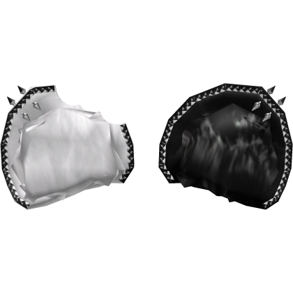 Half-Bitten Black & White Studded Bear Ears Roblox item