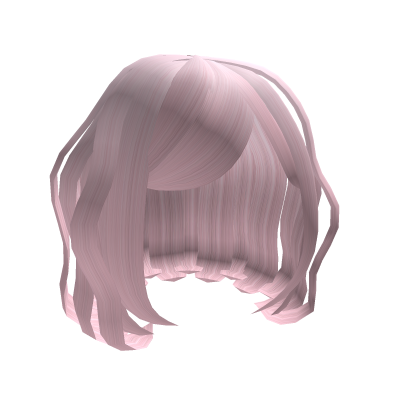 Cute messy pink short curly hair Roblox item