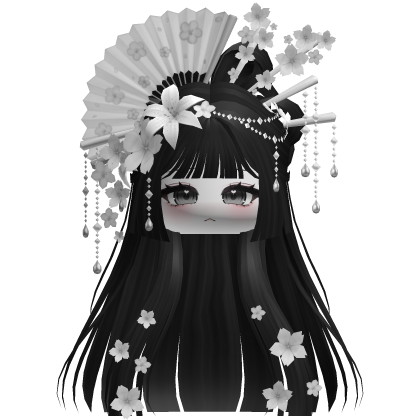 Mystical Hair w/ Sakura Headpiece (Black) Roblox item