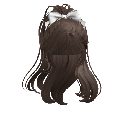 High Ponytail with Ribbon(Brown) Roblox item