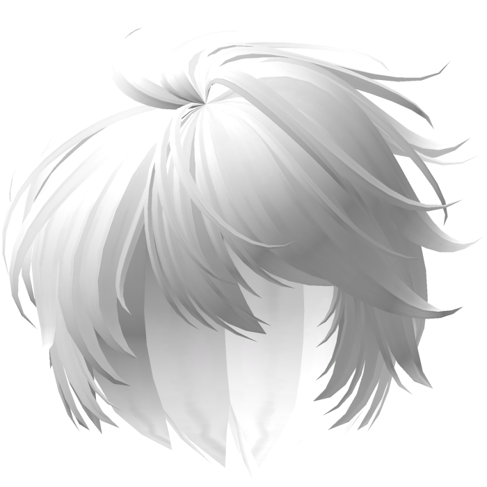 Messy Anime Emo Boy Hair in the Wind in White