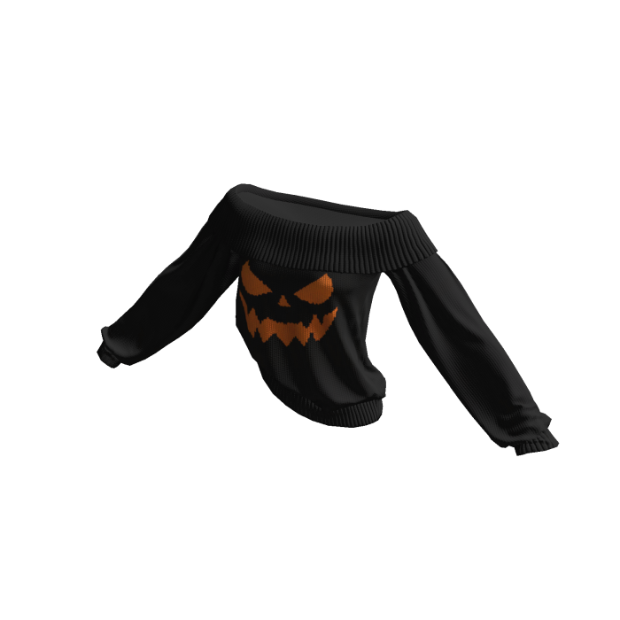 Black Halloween Knitted Off Shoulder Sweater