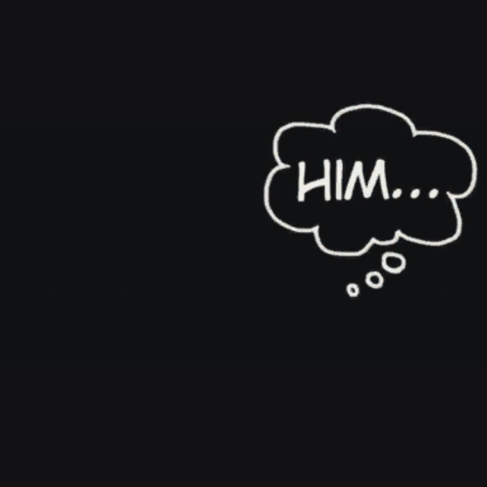 Dreaming of Him Bubble Text Black