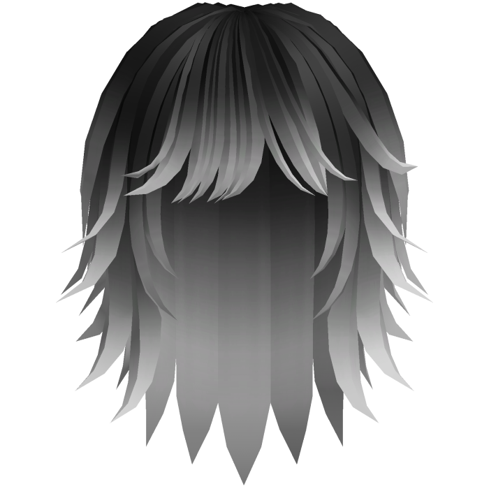 cute messy short moe hair in black white
