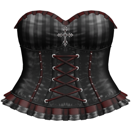 Gothic Emo Black & Red Pinstripe Clown Dress