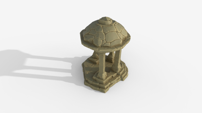 Stylized Stone Gazebo - Ancient Pavilion Low Poly  preview 2
