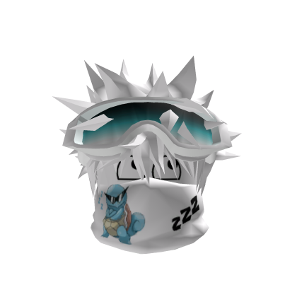 Dashie Light Blue ZZZZZ With mask and Y2k Glasses